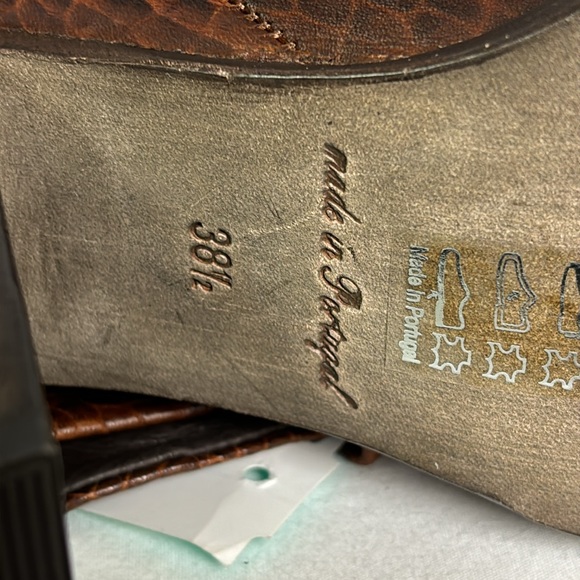 Free People Stevie Brown Leather Pointed Toe Western Style Knee High Boot 38.5 - Picture 7 of 10